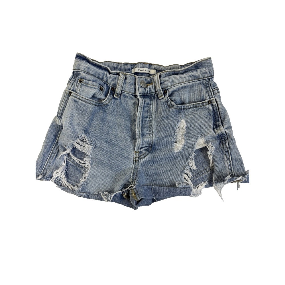 PACSUN Women's 25 Sexy Ripped Button Fly Denim Cut Off Shorts Baddie Festival